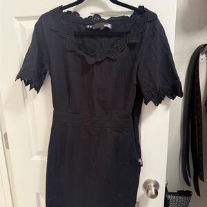 Moschino Black Dress with Heart Accents